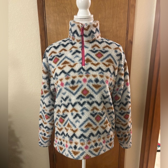Eddie Bauer Multicolor Geometric Patterned Half Zip Fleece - Picture 2 of 10